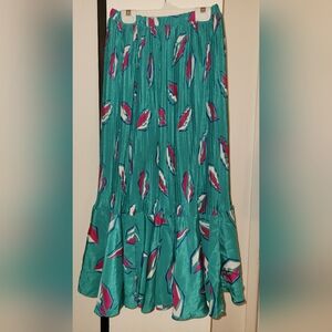 Teal and Pink Vintage Skirt SM